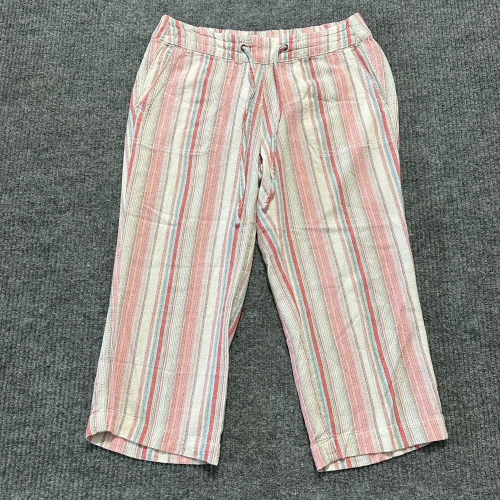 Keren Hart Womens Capri Pants W29" Multicolor Striped Pull On‎ Drawstring Casual